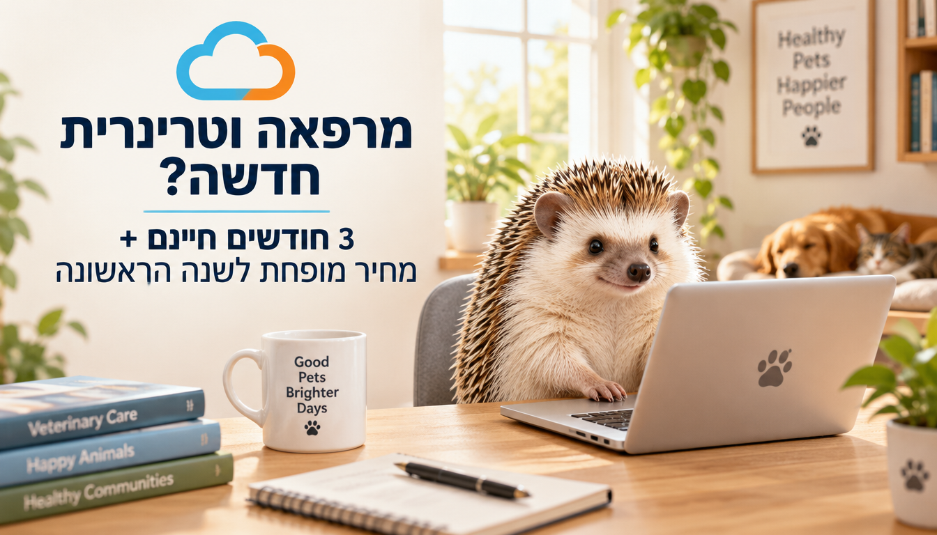 המבצע למרפאות וטרינריות חדשות: 3 חודשים חינם ומחיר מופחת לשנה הראשונה